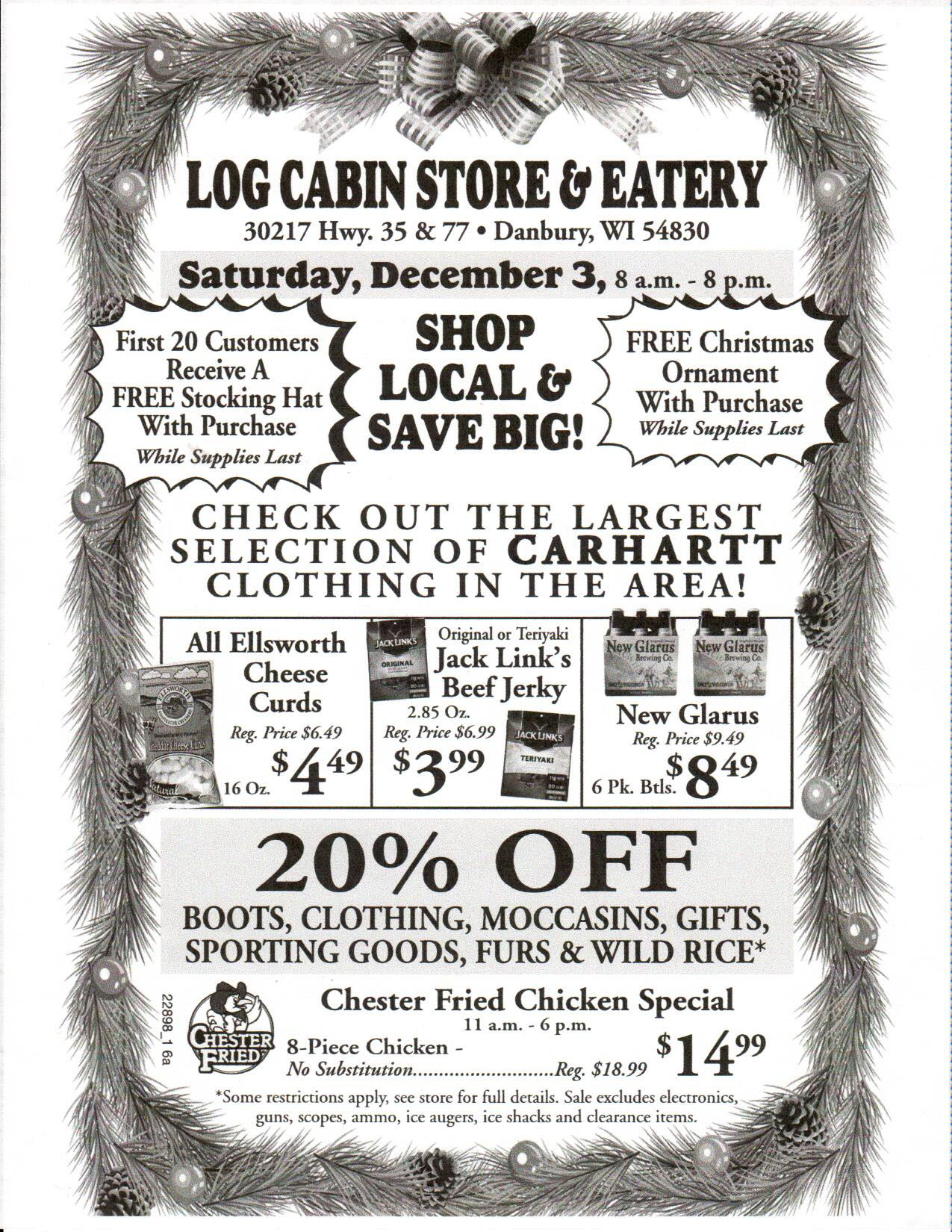 Log Cabin Store & Eatery, Danbury, WI